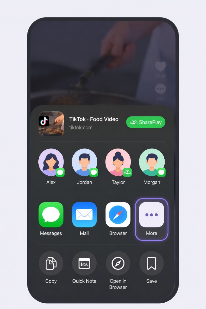 tiktok step 3: Choose More